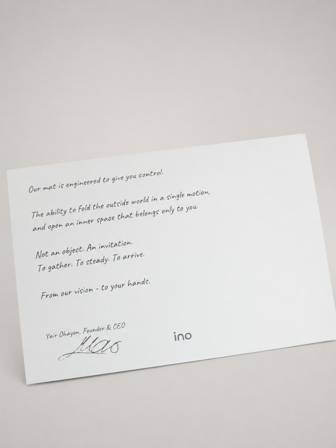 INO founder's card - English